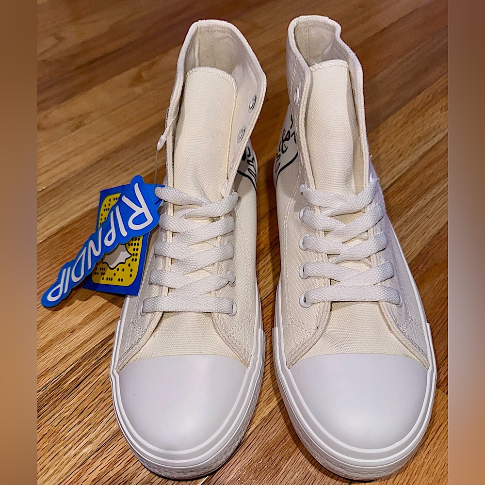 RIPNDIP NERM HIGH-TOP WHITE MENS SNEAKERS SIZE 8 Skateboard Shoes. Brand new!